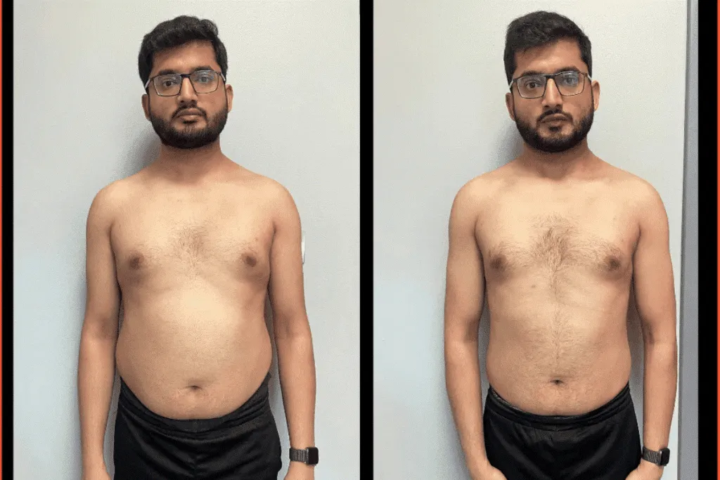 before and after 12 week fitness transformation Dubai results